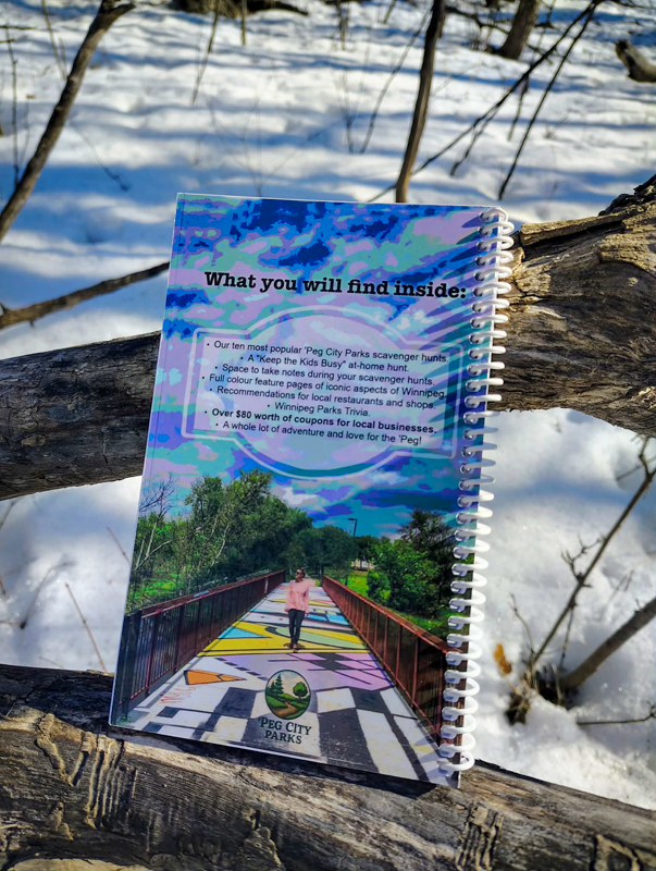 Image of the 'Peg City Parks Scavenger Hunt back cover.