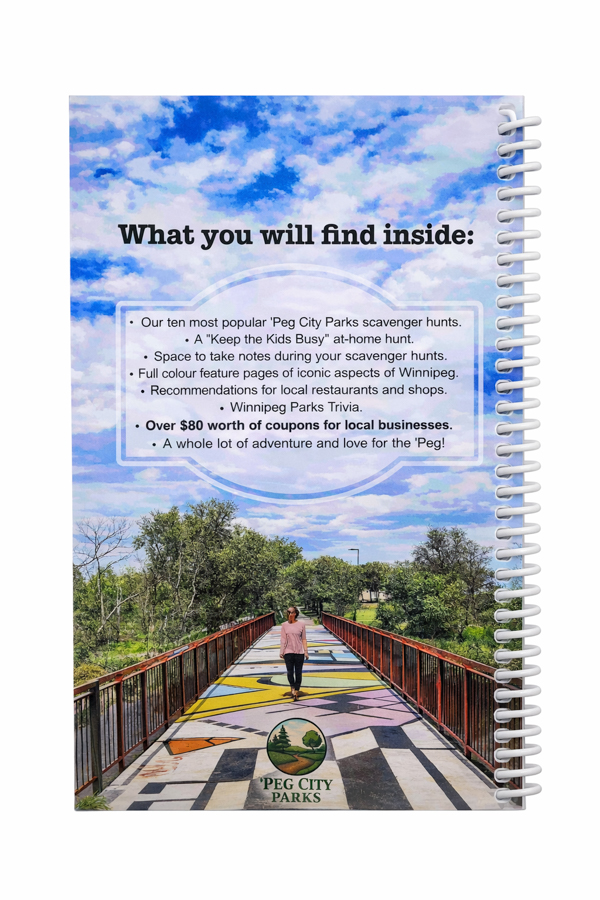 Image of the 'Peg City Parks Scavenger Hunt back cover.